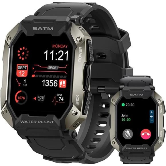 Smart Watches for Men50M Waterproof Rugged Military Health Tracker